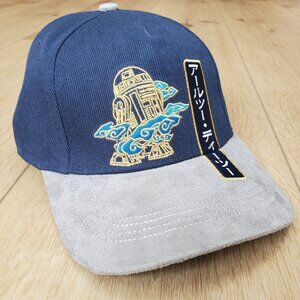 R2D2 Star Wars Concept One Hat Cap Navy & Gray Japan Embroidered Gold NEW NWT